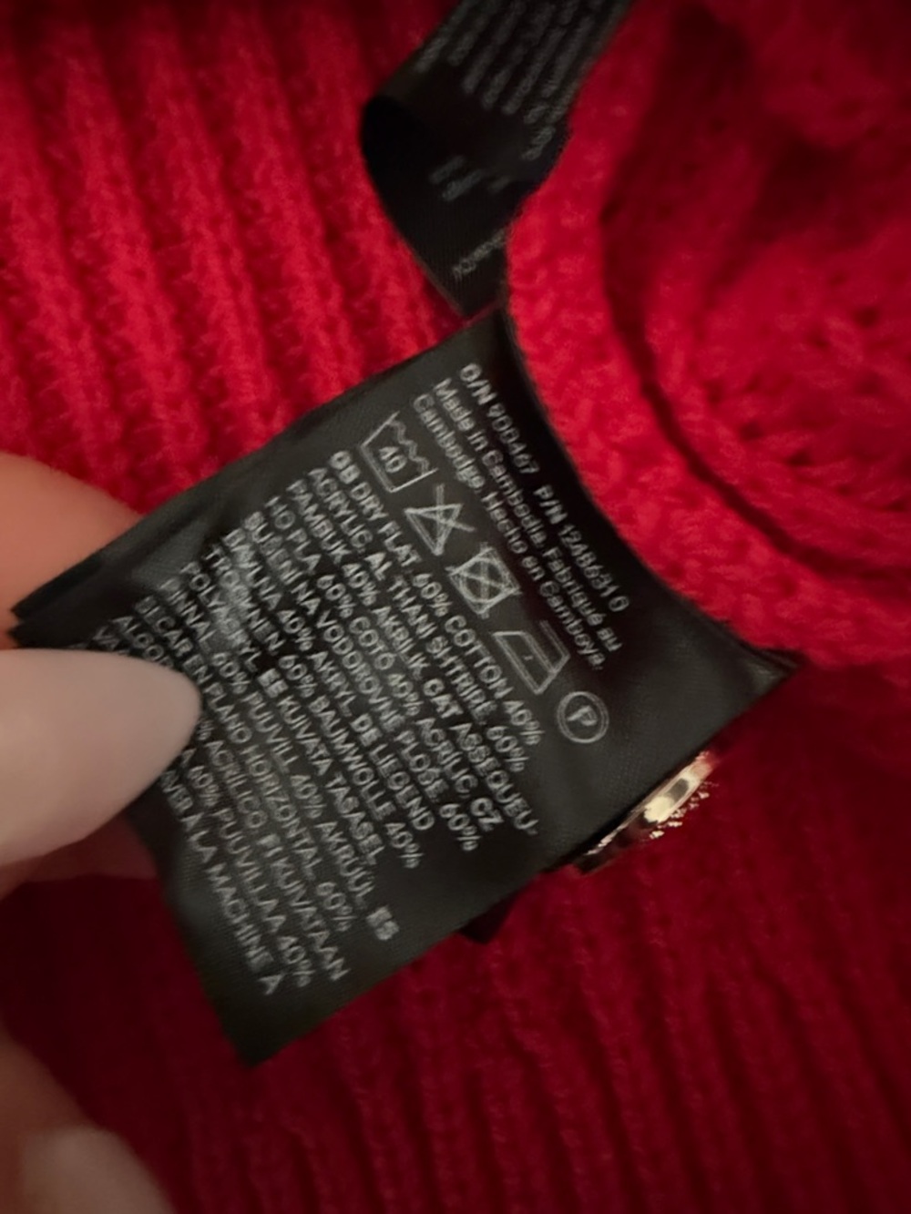 H&M Classic Red Ribbed Button-Front Cardigan Sweater - Picture 4 of 5